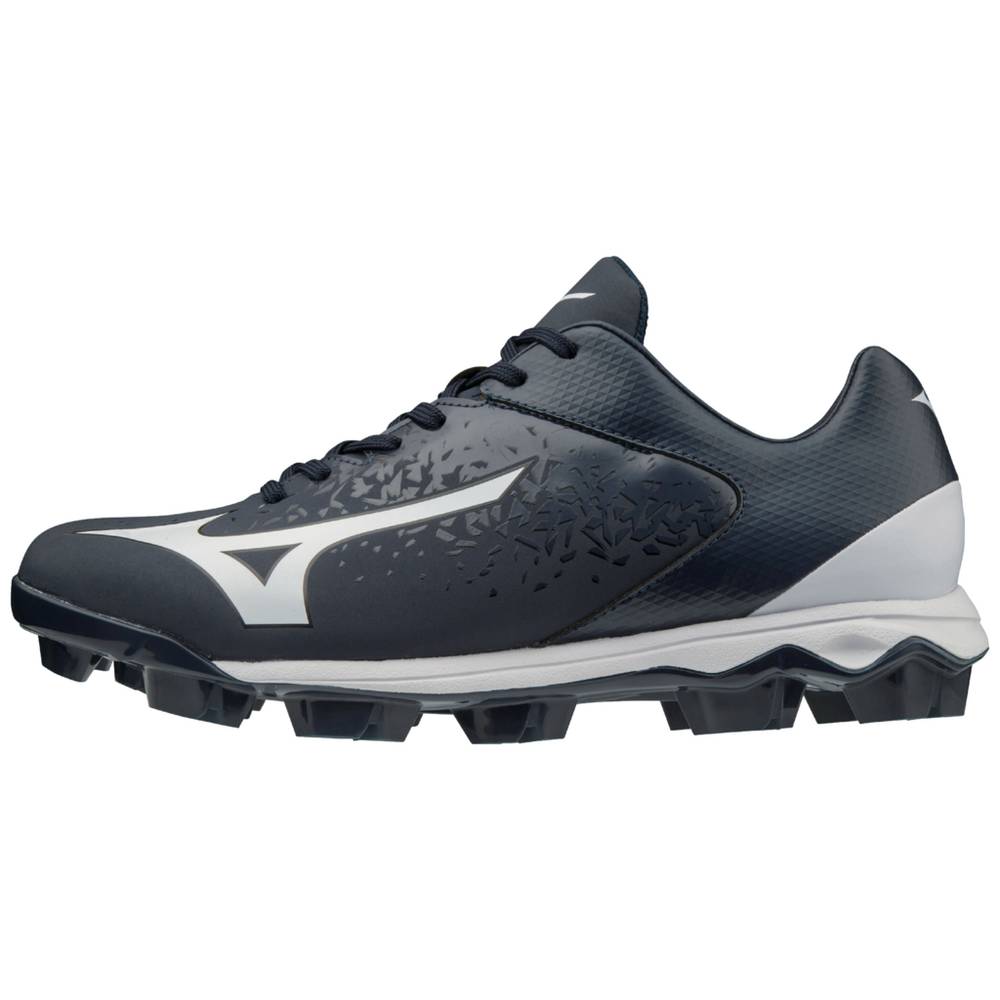 Scarpe Baseball Mizuno Select Nine TPU Basse Molded Uomo - Blu Marino/Bianche - 97405-ZALB